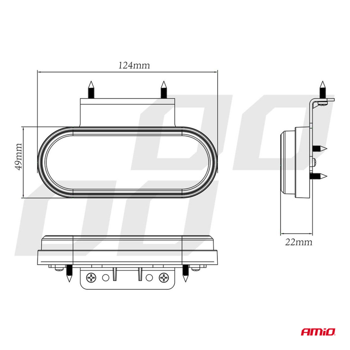 LED-merkkivalo AMiO OM-01-W soikea, valkoinen
