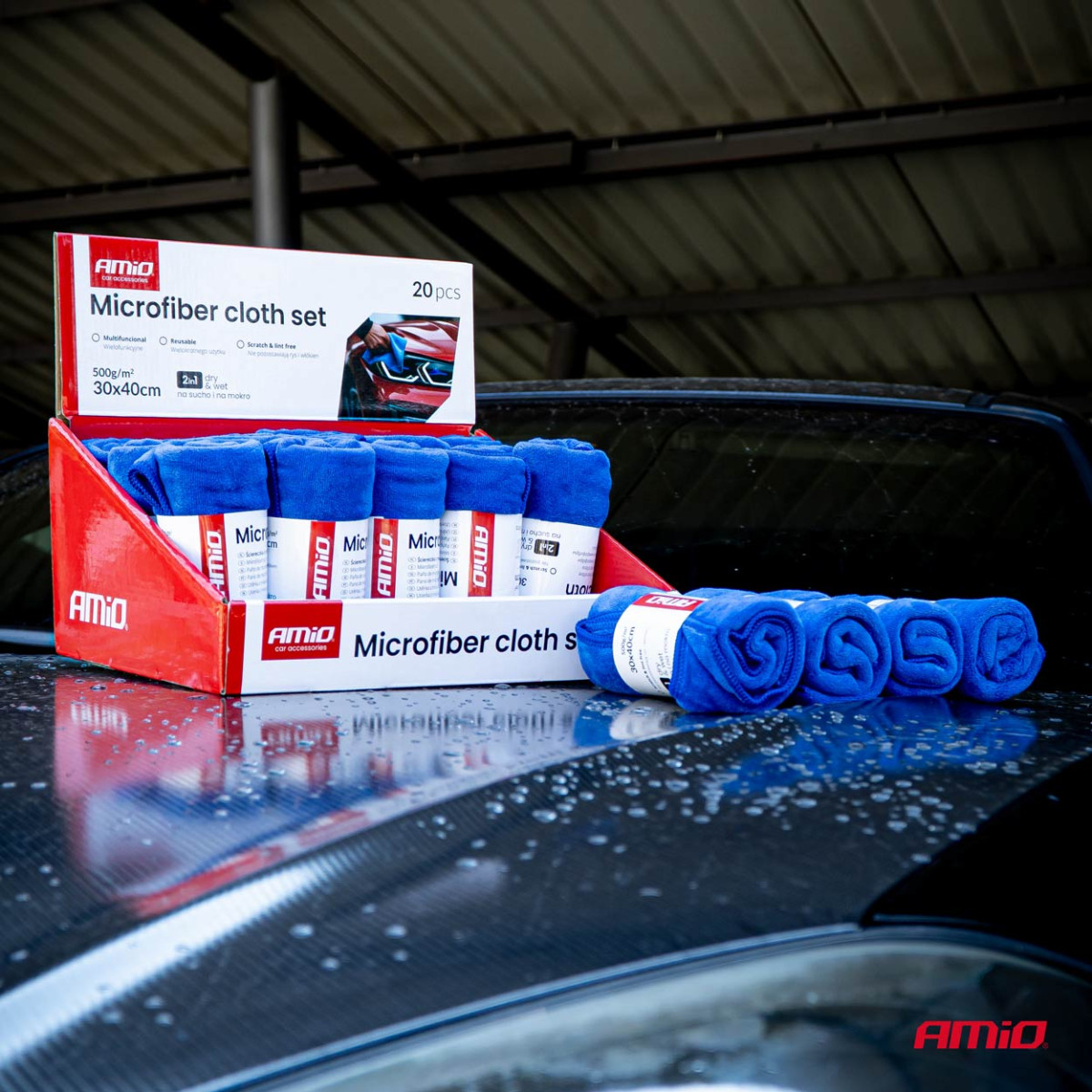 Mikrokuituliinasarja 20 kpl, 500 GSM, 30 × 40 cm AMIO-04490