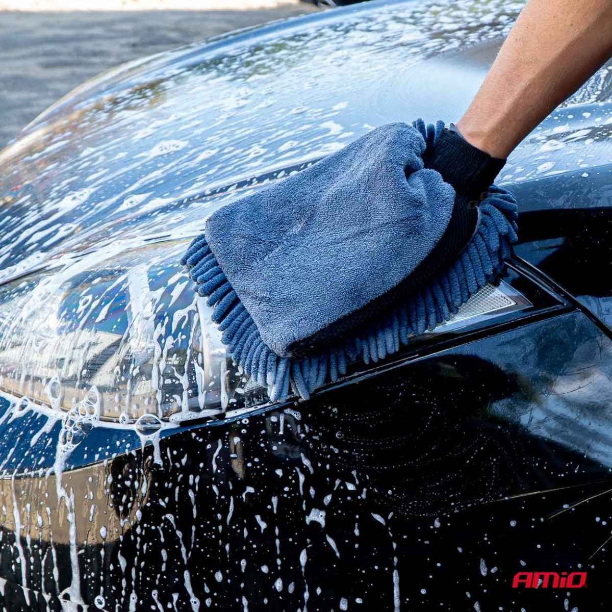 Mikrokuituinen autonpesukinnas ja kuivauspyyhe 94 / 800 GSM, 20 × 26 cm / 60 × 90 cm – AMIO-04489
