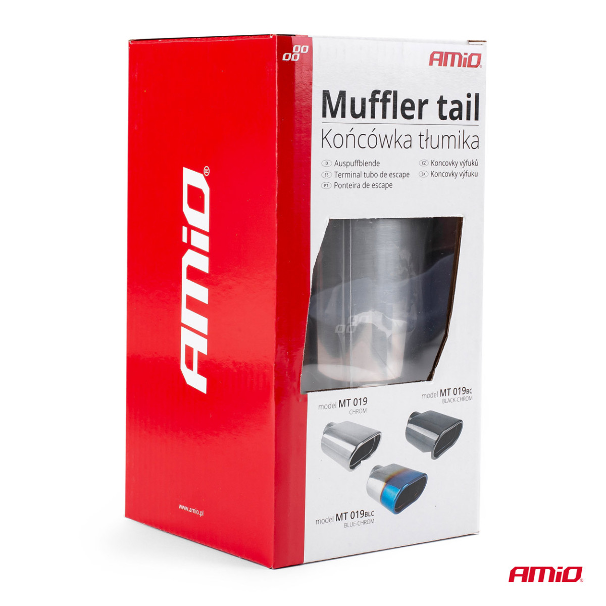 Äänenvaimentimen pää 40–58 mm, ruostumatonta terästä, kromattu, AMIO-02352