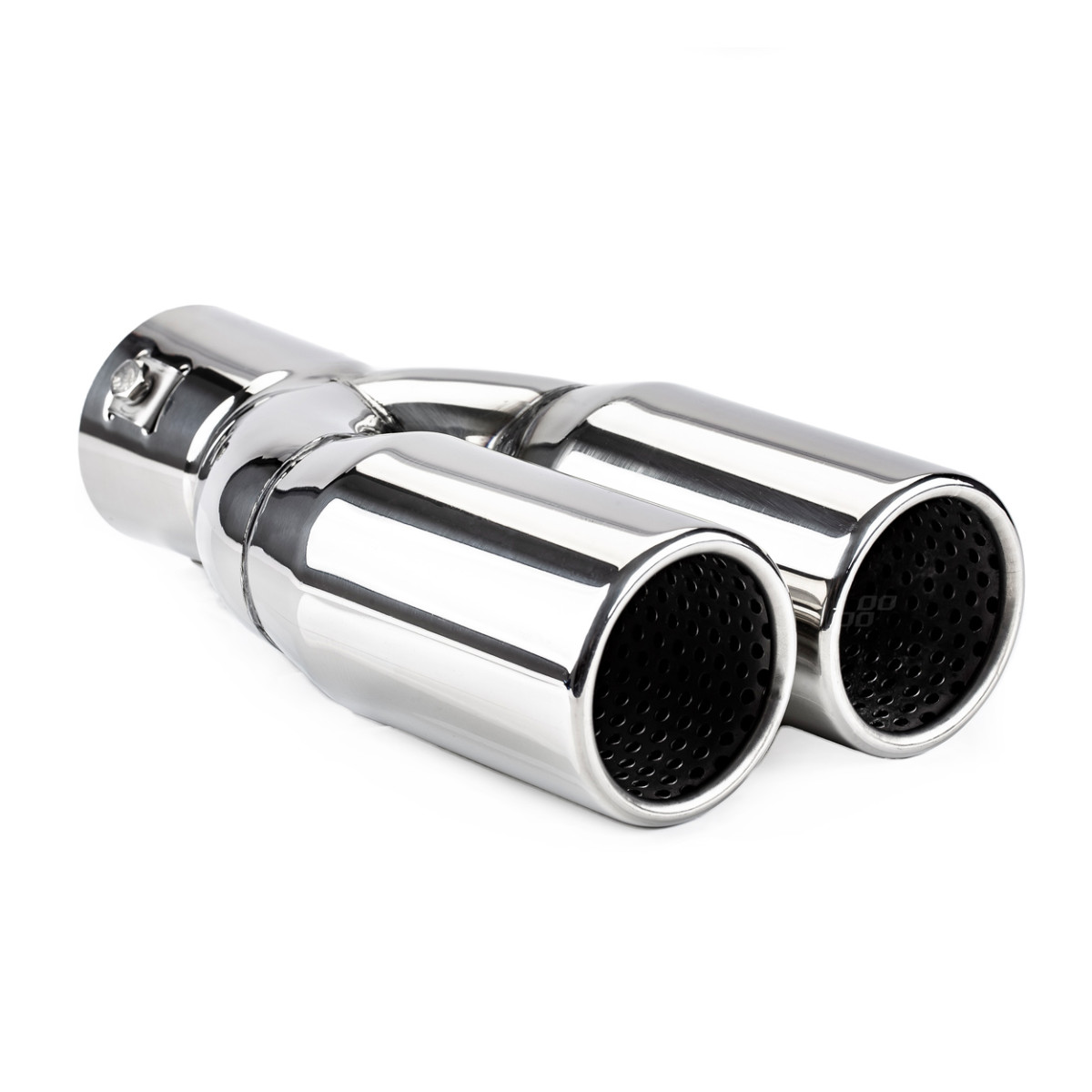 Äänenvaimentimen pää 35-50 mm, ruostumatonta terästä, kromattu, AMIO-01304