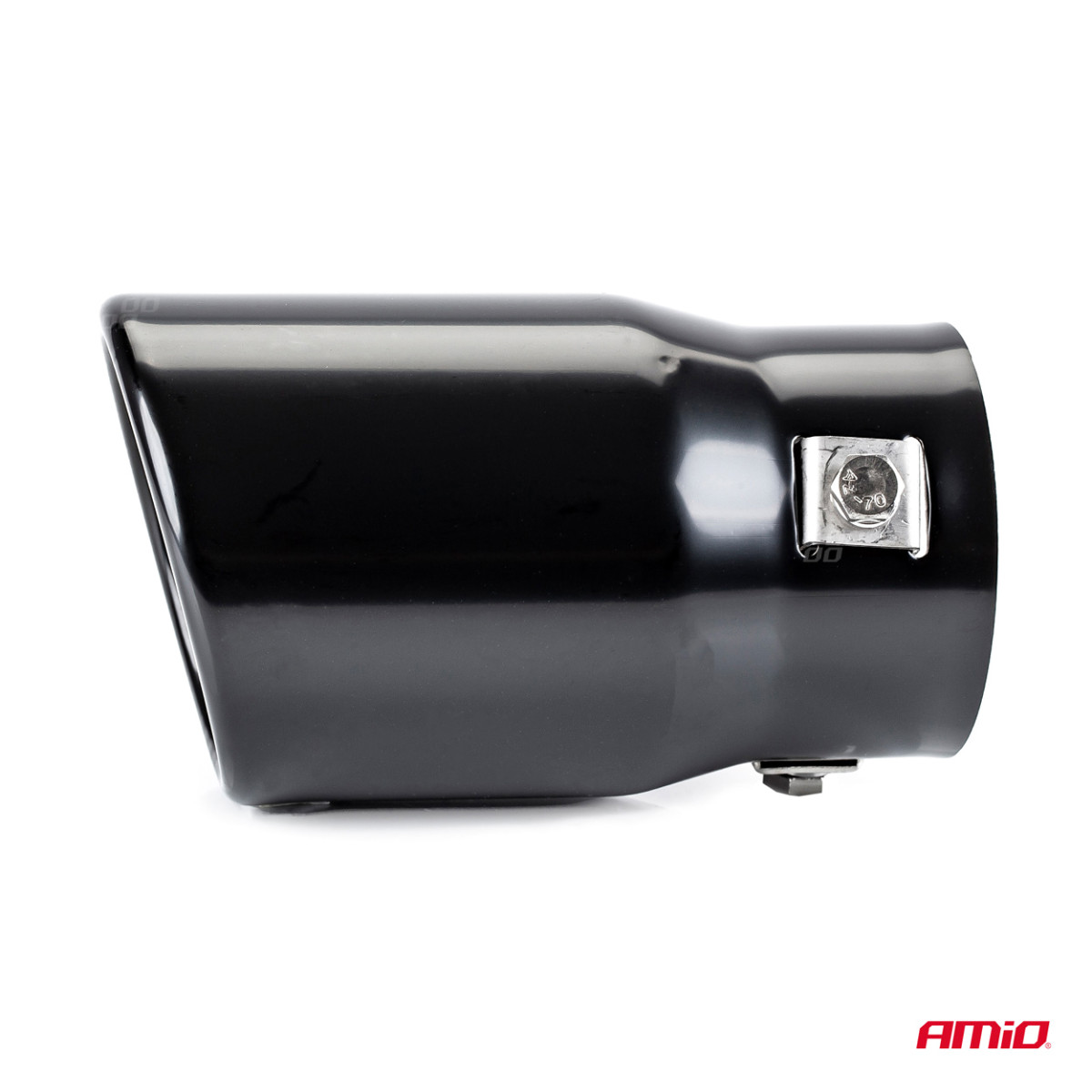 Äänenvaimentimen pää 43-62 mm, ruostumatonta terästä, musta, AMIO-01317