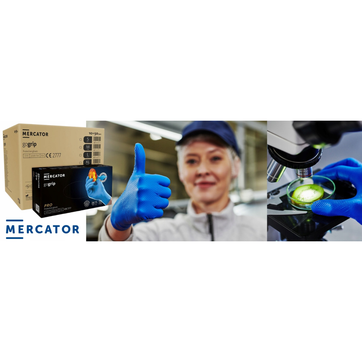 Nitriilikäsineet GoGrip siniset, koko XL, 50 kpl.