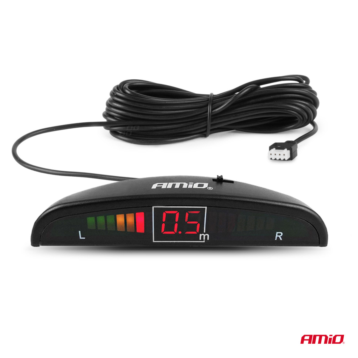 Pysäköintitutka LED, 4 hopeanväristä anturia 22 cm AMIO-01564