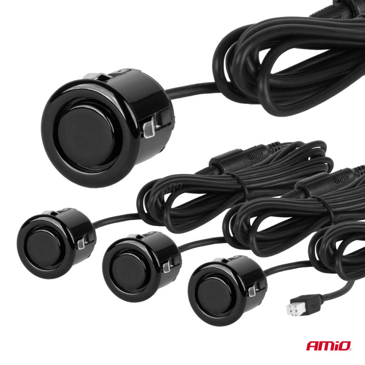 Pysäköintitutka LED-GRAF 3D, 4 mustaa anturia GOLD 18 mm AMIO-03186