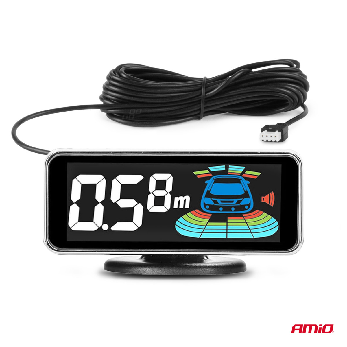 Pysäköintitutka LED-GRAF 3D, 8 mustaa anturia, sisäasennus 16,5 mm AMIO-03196