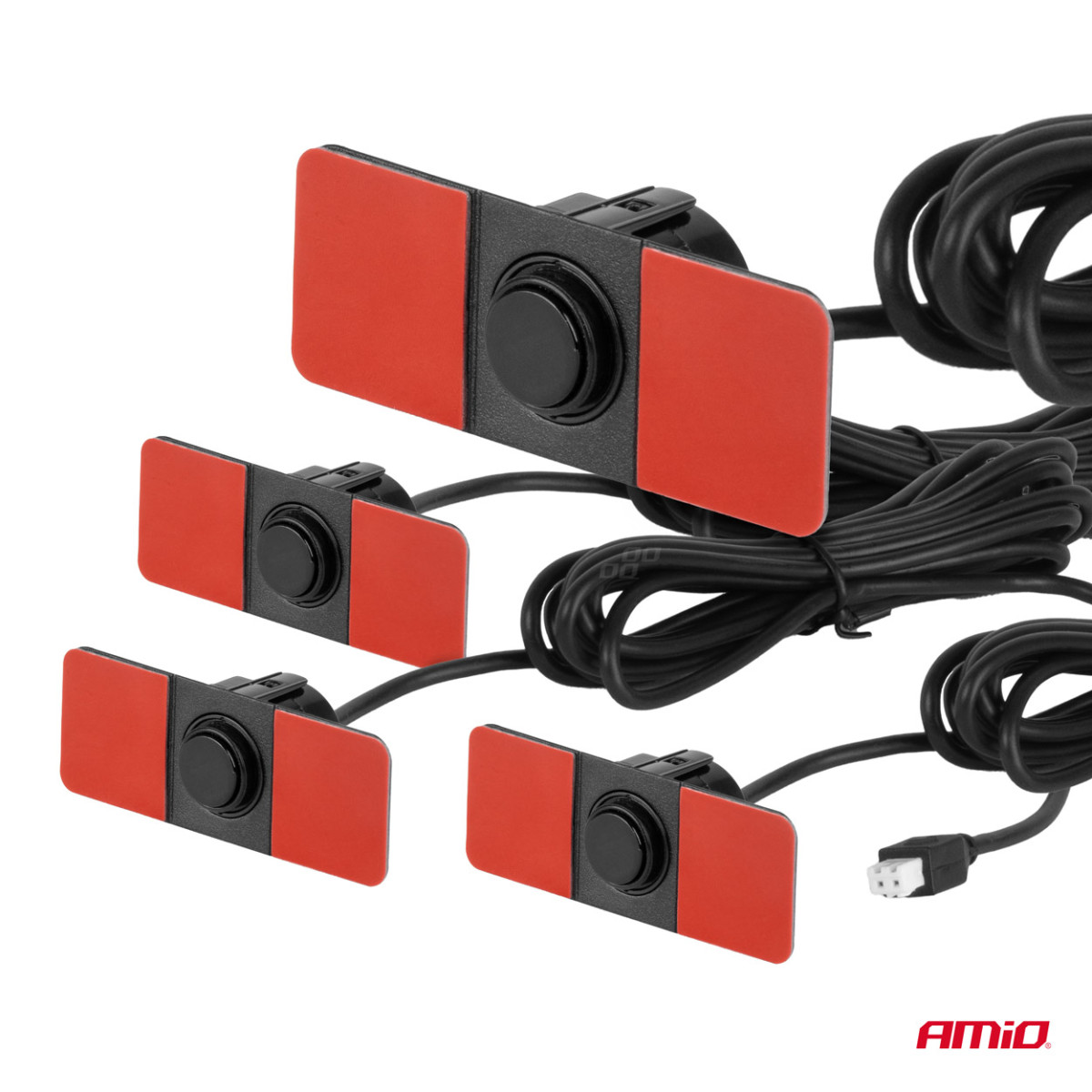 Pysäköintitutka LED-GRAF, 4 mustaa anturia 16,5 mm, sisäasennus AMIO-02257