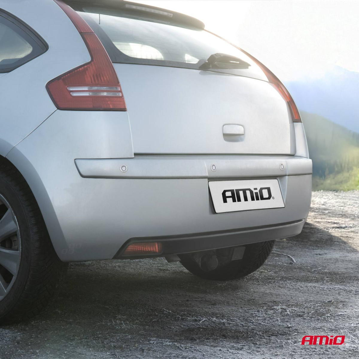 Pysäköintitutka LED-GRAF, 4 hopeanväristä anturia 22 mm AMIO-01561