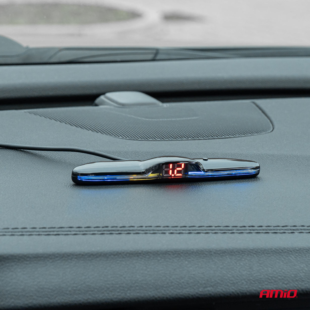 Pysäköintitutka MAX LED, 4 hopeanväristä anturia 22 mm AMIO-02288