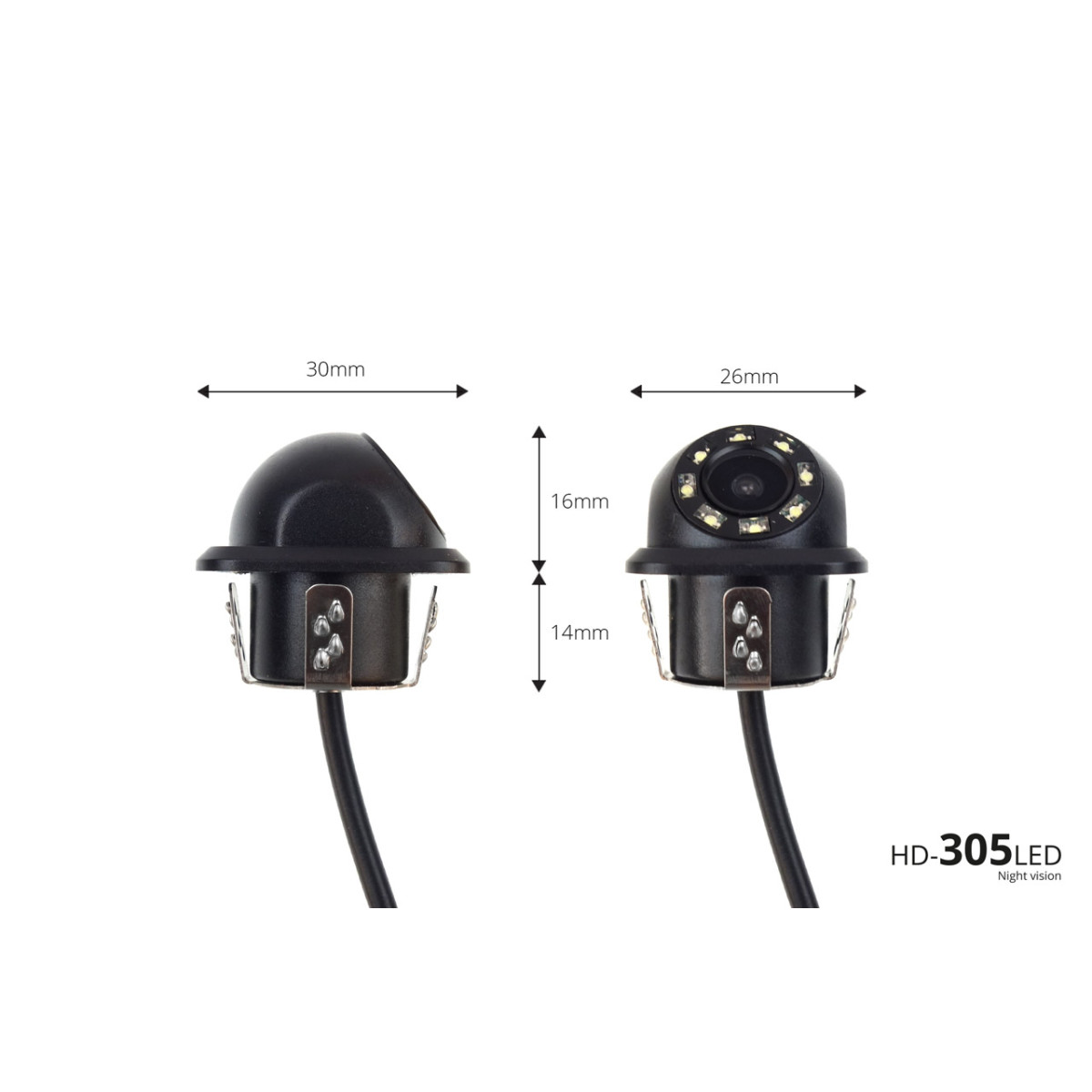 Pysäköintitutkajärjestelmä TFT01 4.3" HD-305 LED-kameralla, 4 mustalla sensorilla, GOLD 28 mm