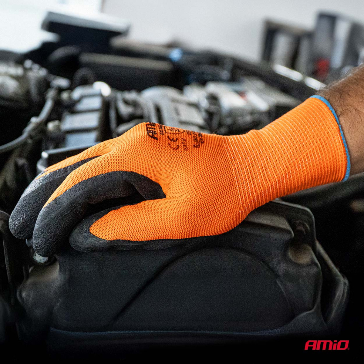 Suojaavat polyesterikäsineet lateksivaahtopinnoitteella, koko 10, 2 paria (4 kpl), 2132X, AMIO-04641