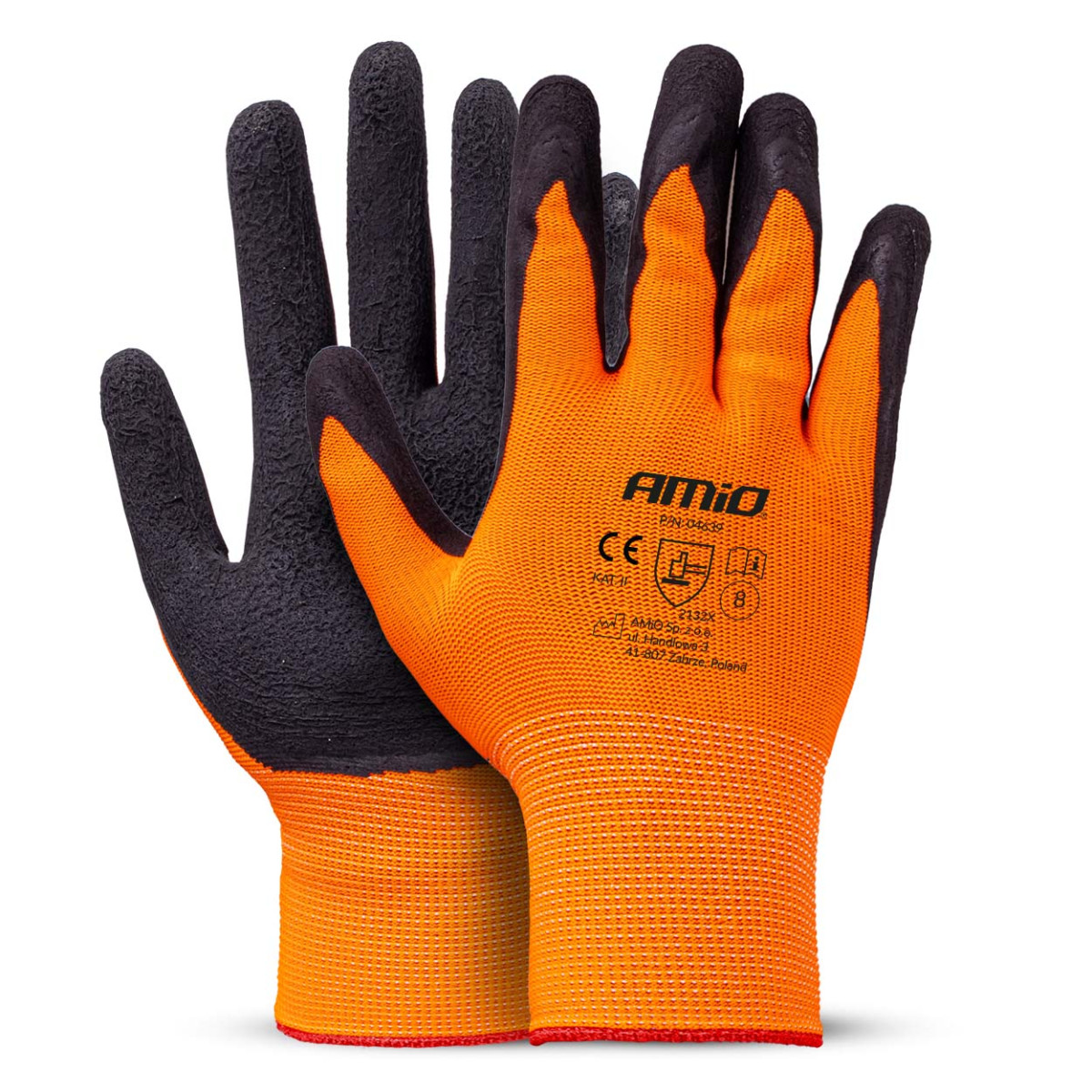 PE Latex foamsafety gloves 4 pcs Size 8 (2 pairs), AMIO-04639