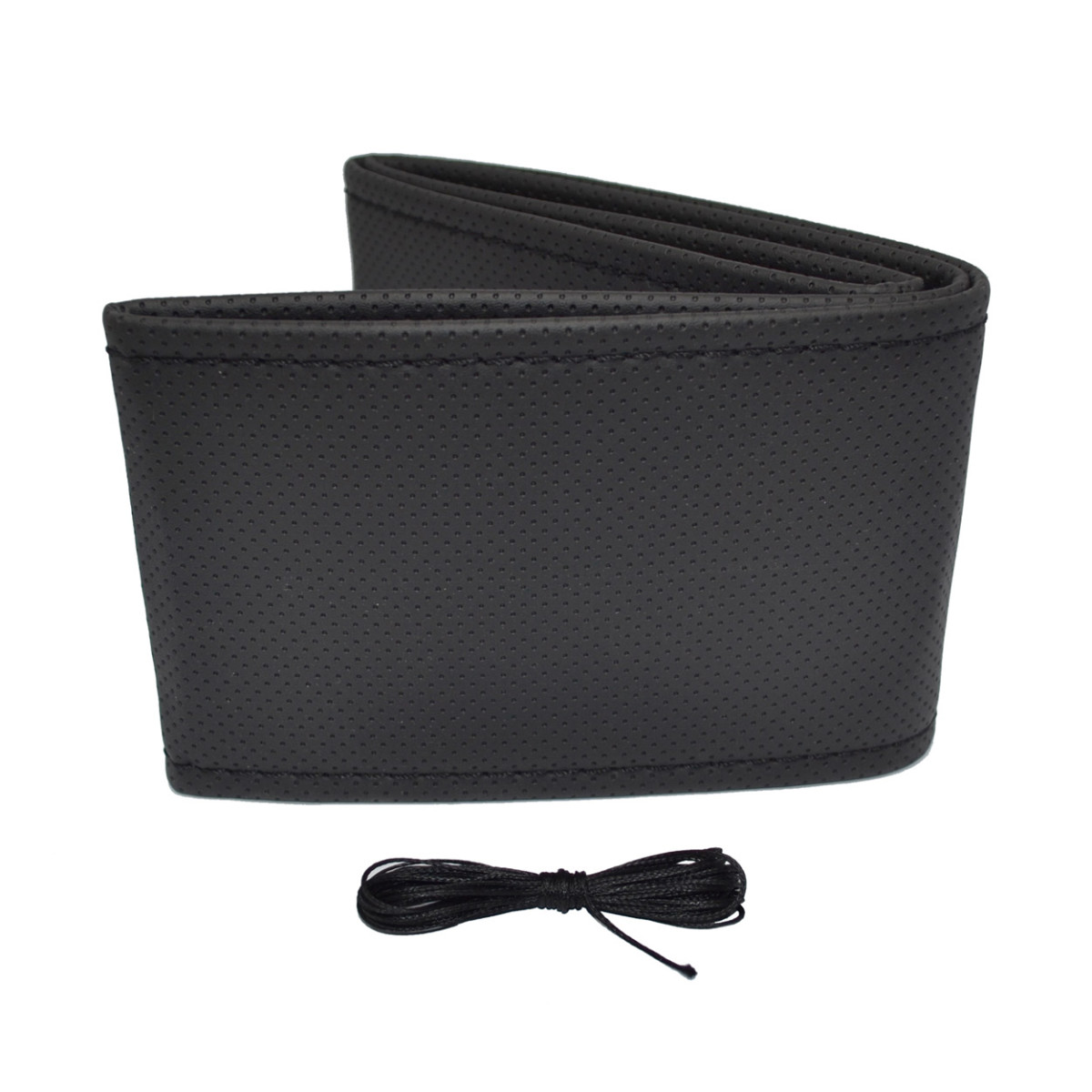 Rei'itetty ratin suojus neulalla ja langalla 38-39 cm - musta / mustat tikkaukset