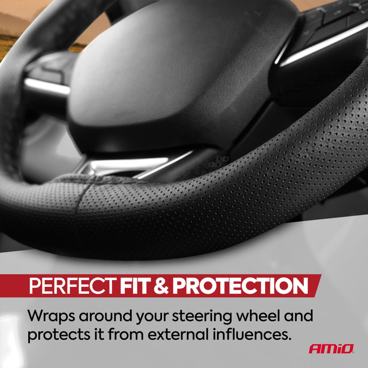 Rei'itetty ratin suojus neulalla ja langalla 38-39 cm - musta / mustat tikkaukset