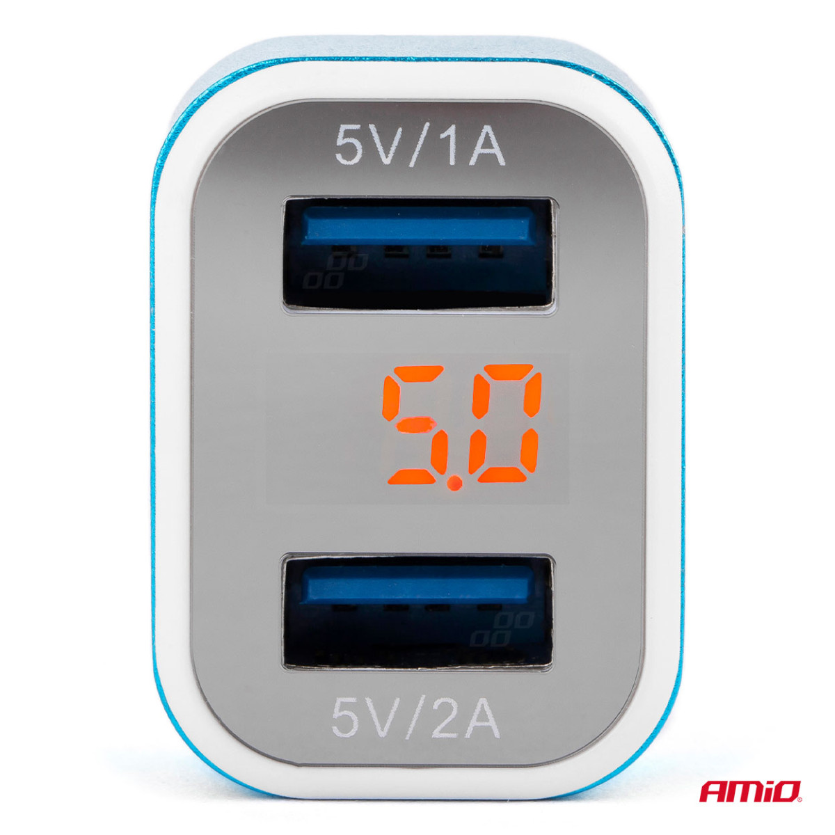 Auton puhelimen laturi volttimittarilla 2xUSB TEST-04