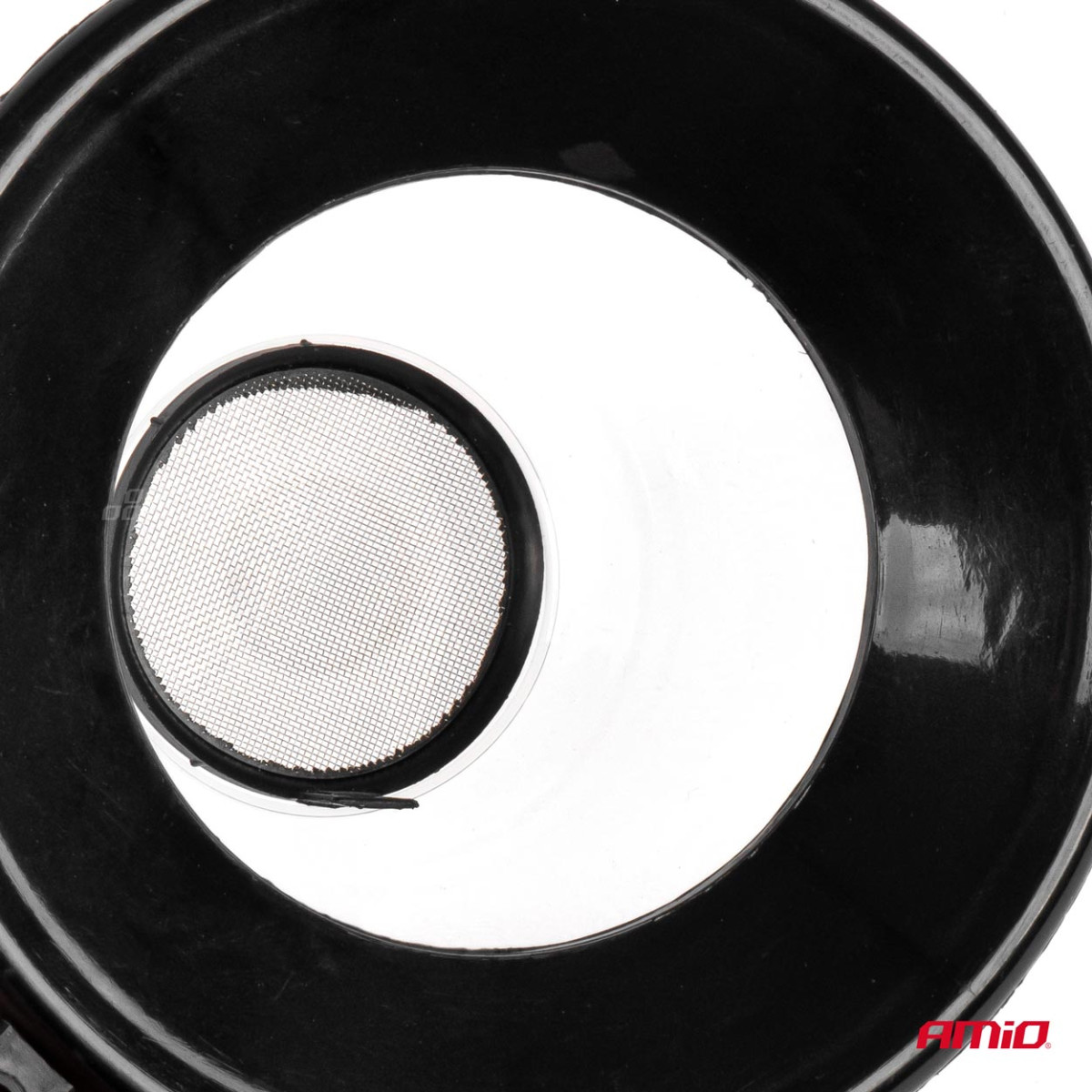 Muovinen suppilo kannella ja suodattimella 13,5 cm, AMIO-04042