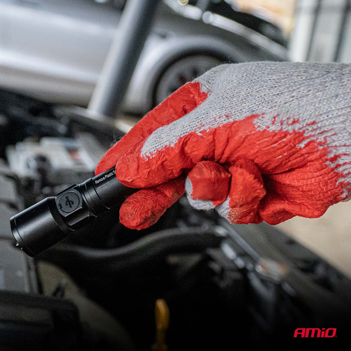 Polyesteri-puuvilla työkäsineet lateksilla, koko 9, 10 kpl, AMIO-04630