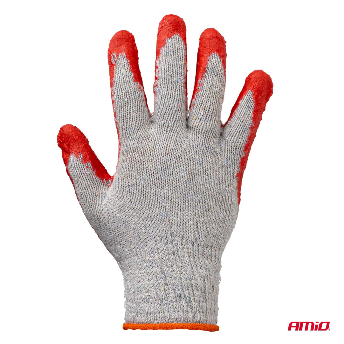 Polyesteri-puuvilla työkäsineet lateksilla, koko 9, 10 kpl, AMIO-04630