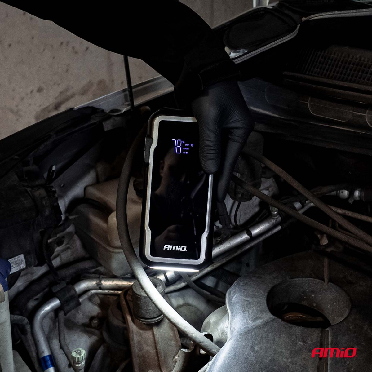 3in1 Auton Apukäynnistin/LED/Varavirtalähde 12V 12Ah 1600A AMIO-04678