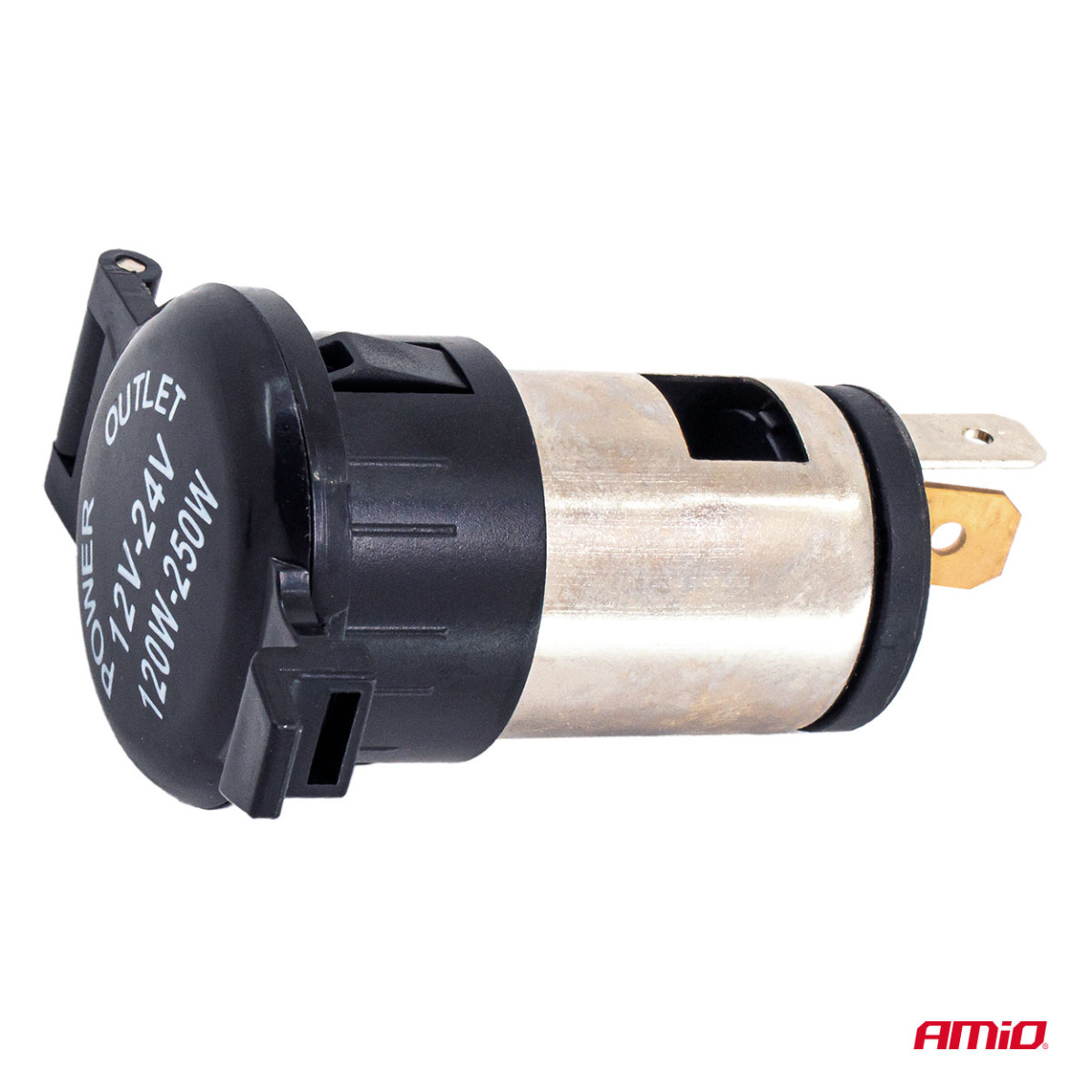 Lisäpistorasia kannella 250W 12V/24V, AMIO-04434