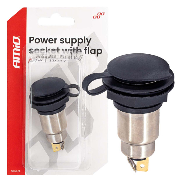 Lisäpistorasia kannella, 250W, 12/24V AMIO-04462