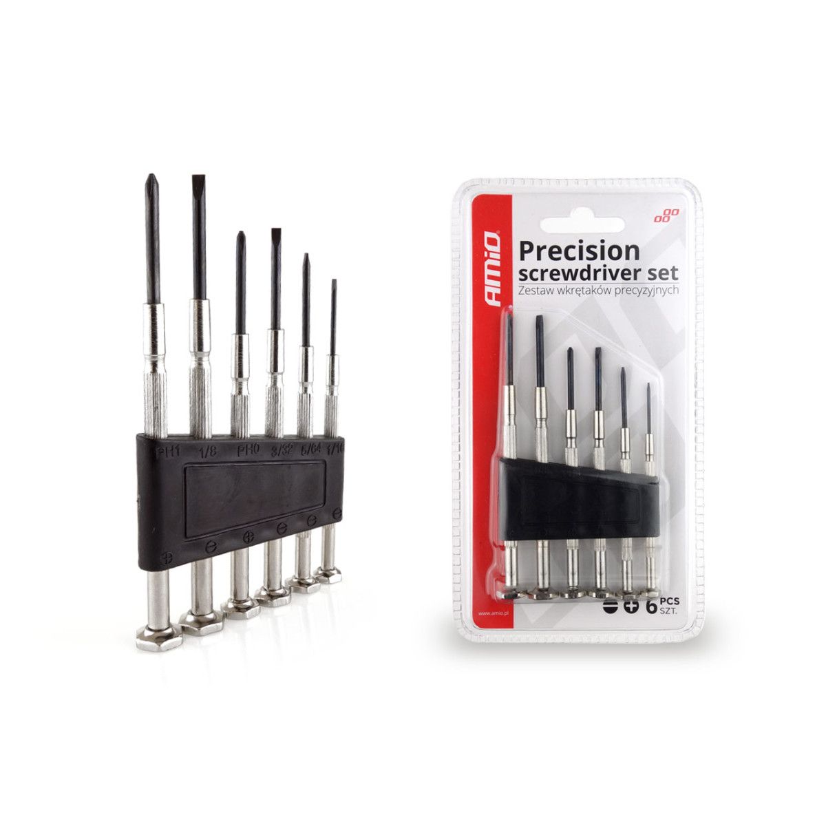 Tarkkuusruuvimeisselisarja, 6 osaa, AMIO-02408