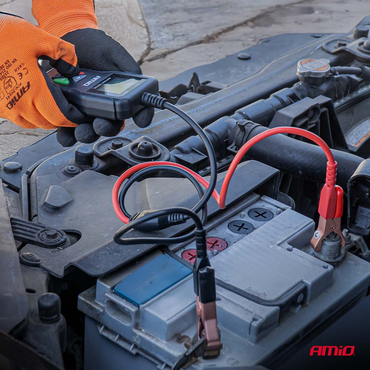 Ammattimainen digitaalinen akkutesteri, 2-220 Ah, 6 V / 12 V / 24 V, AMIO-04920