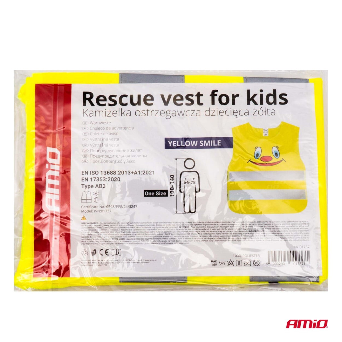 Lasten heijastinliivi AMIO-01737