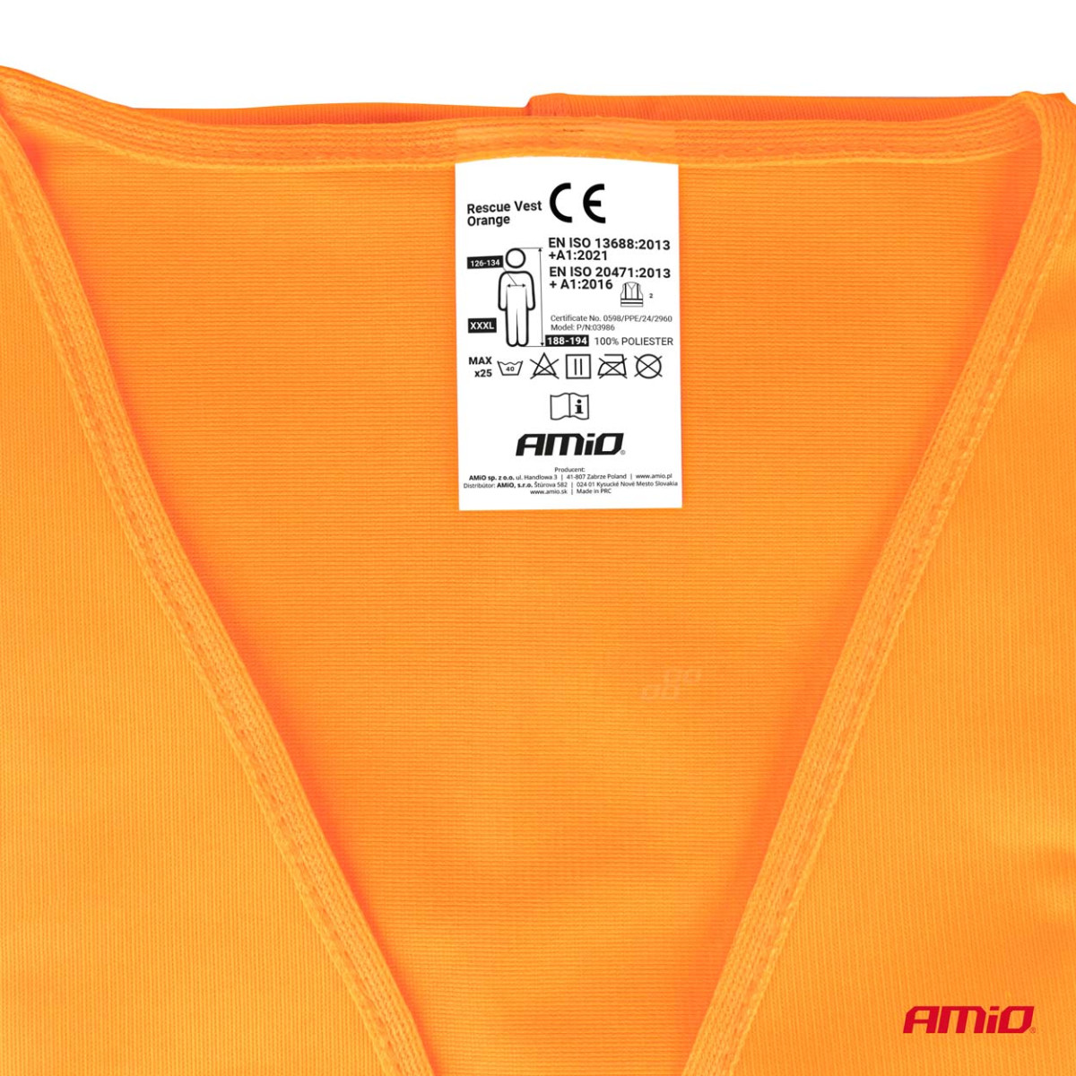 Heijastinliivi XXXL, oranssi AMIO-03986