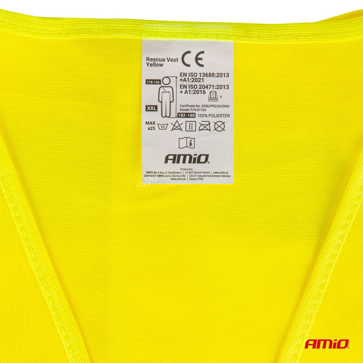 Heijastinliivi XXL, keltainen AMIO-01734