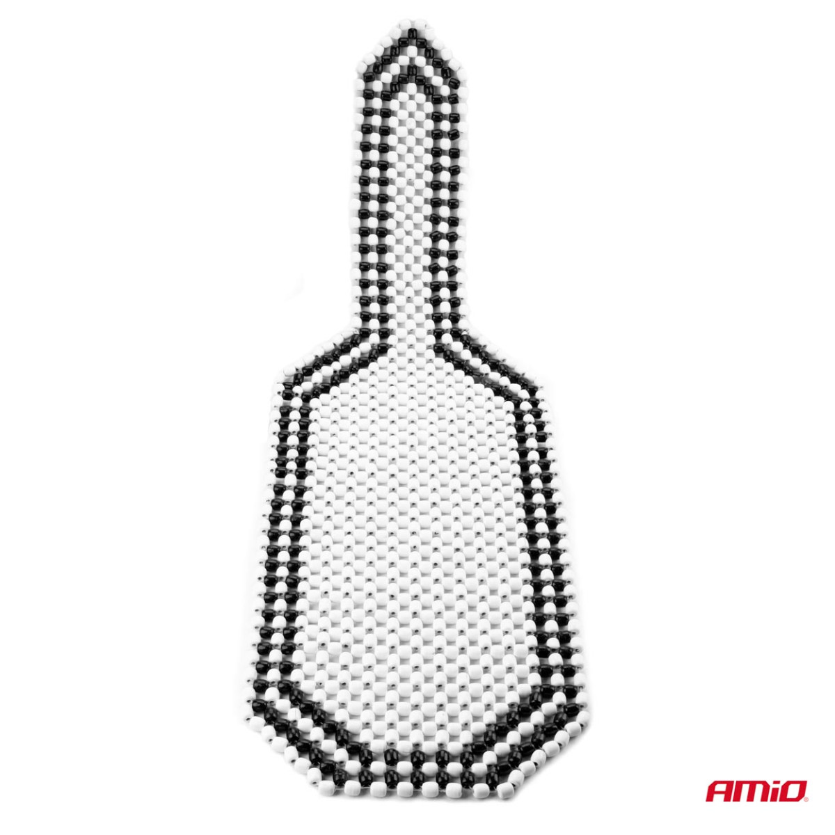 Puinen helmimatto auton istuimeen 128 x 38 cm - musta / vaalea kerma