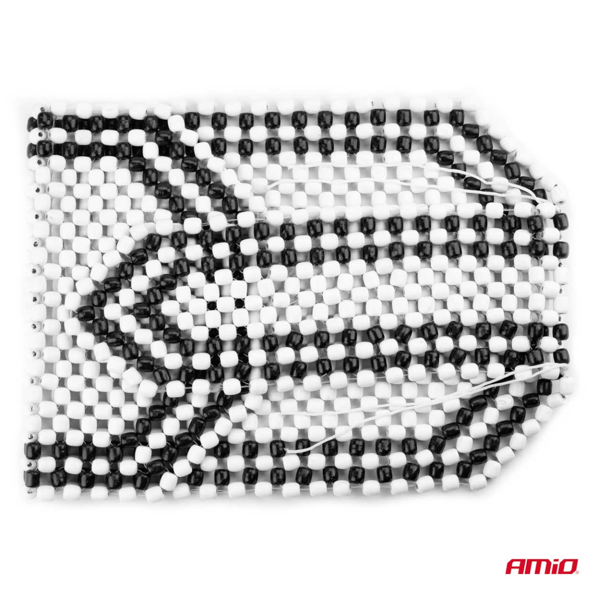 Puinen helmimatto auton istuimeen 128 x 38 cm - musta / vaalea kerma