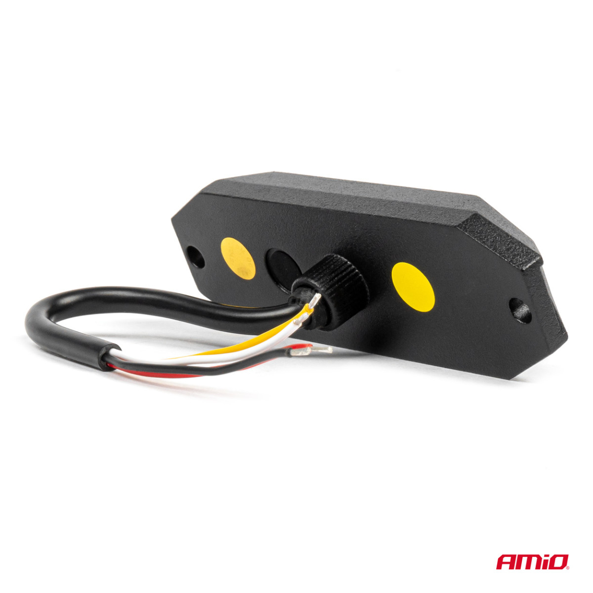 Litteä LED-varoitusvilkkuvalo, oranssi, 4x3W, R65 R10, 12V/24V, IP6K9K AMIO-03929