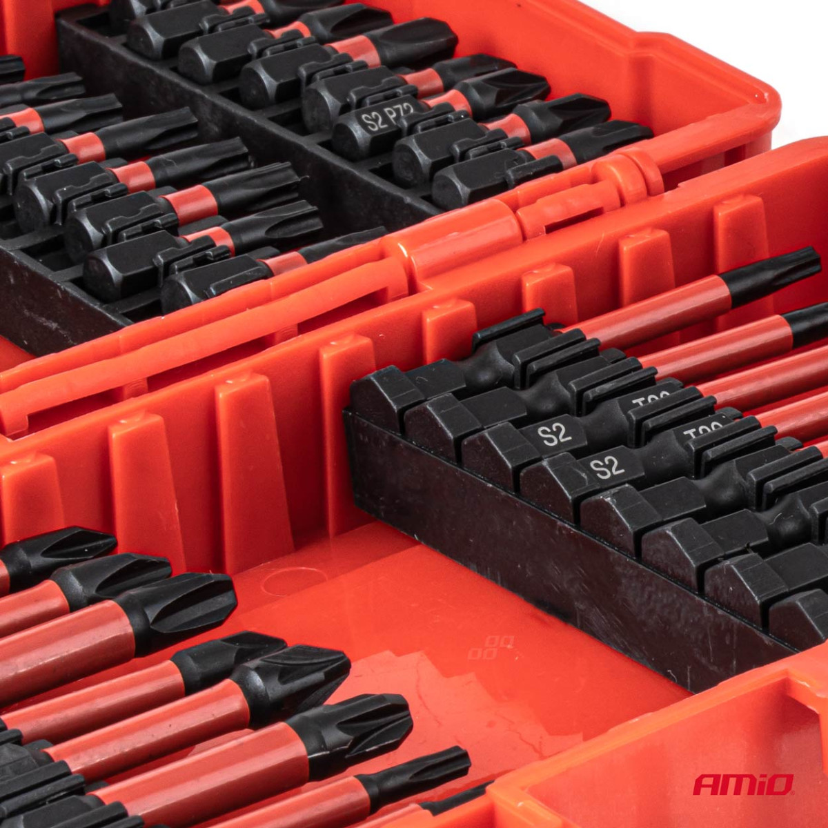 Kärki- ja hylsysarja, 25/50 mm, 36 osaa. AMIO-04782