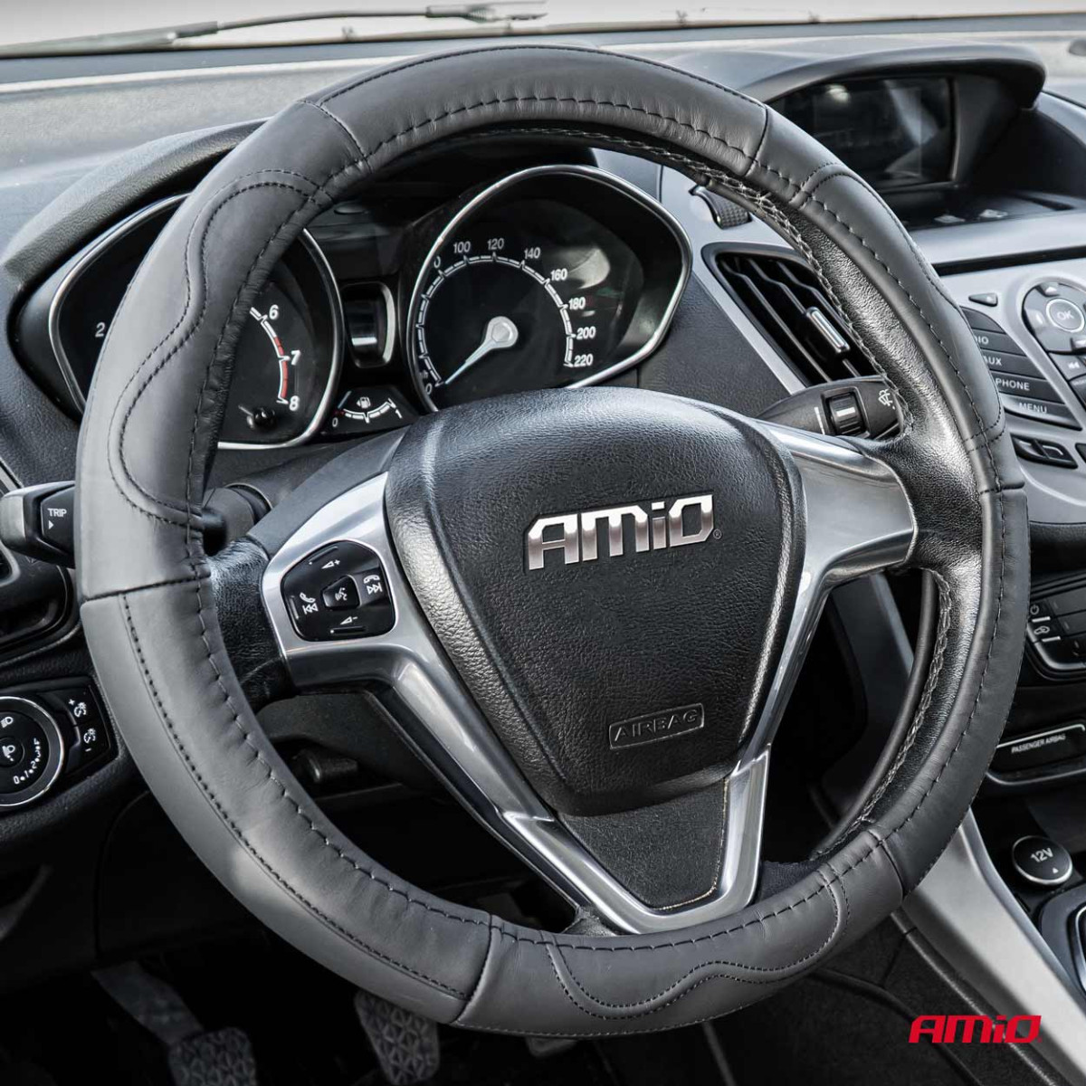 Auton ratin suojus 37-39 cm, aitoa nahkaa, SWC-49-M