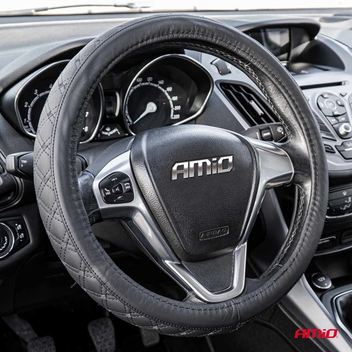 Auton ratin suojus 35-37 cm, aitoa nahkaa, SWC-51-S