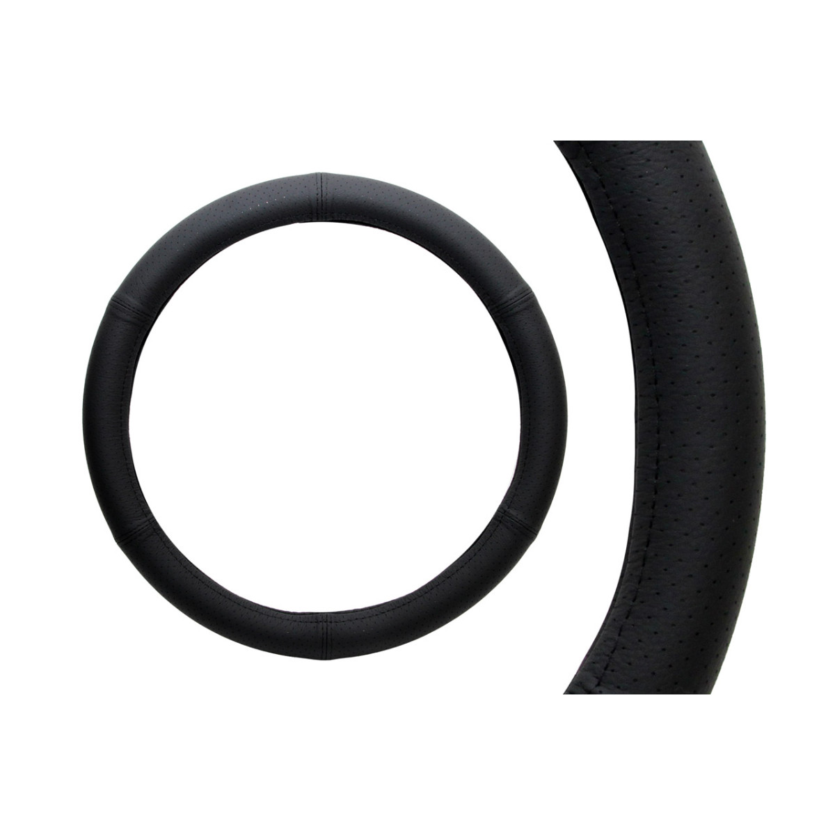 Rei'itetty ohjauspyörän suojus aidolla nahalla 37-39 cm, M 