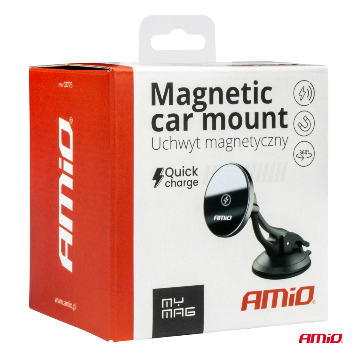 Puhelinteline imukupilla ja langattomalla laturilla 15W My Mag AMIO-03775