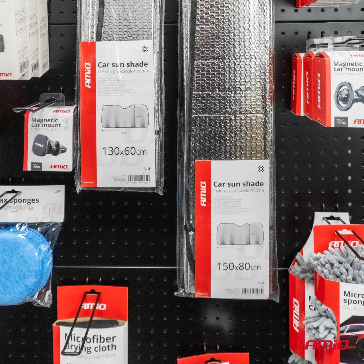 Tuulilasin suoja 130x60 cm, hopea, PE-kupla AMIO-01531