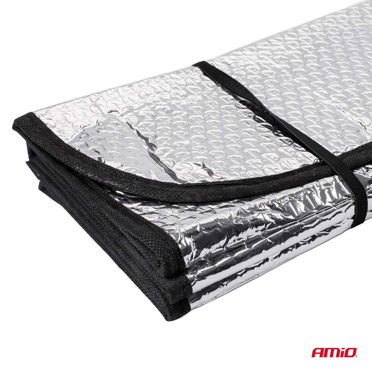 Tuulilasin suoja 145x70 cm, hopea, PE-kupla AMIO-01532