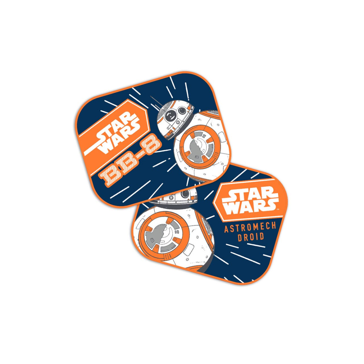 Auton sivuaurinkosuojat 44x35 cm, 2 kpl, Star Wars BB-8