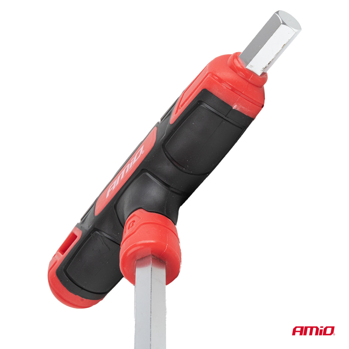 Kuusiokoloavainsarja T-kahvalla, 8 kpl. AMIO-04826