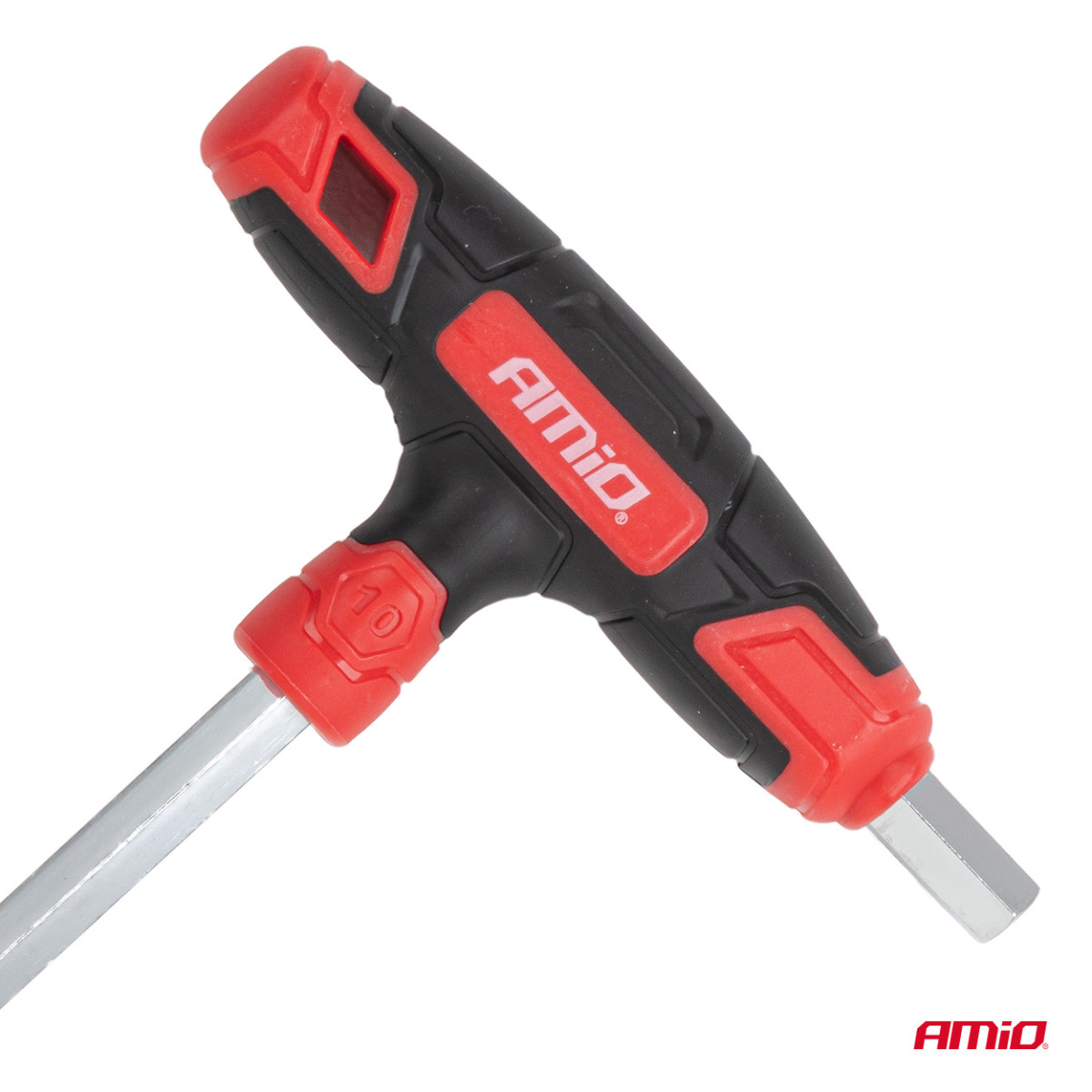 Kuusiokoloavainsarja T-kahvalla, 8 kpl. AMIO-04826