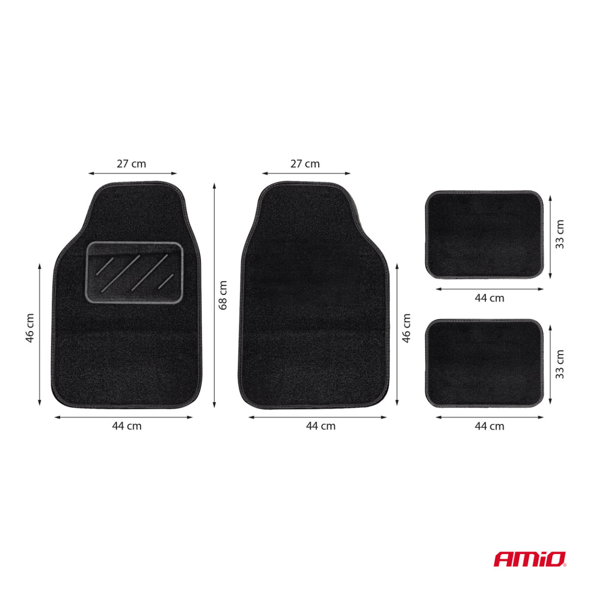 Yleiskäyttöiset tekstiilimatot (velour) TCM-05, 68x44 cm / 44x33 cm, AMIO-04699