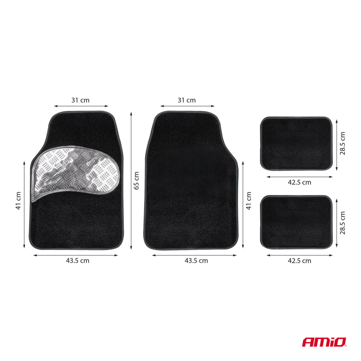 Yleiskäyttöiset tekstiilimatot (velour) TCM-06, 65×43 cm / 42×28 cm, AMIO-04700