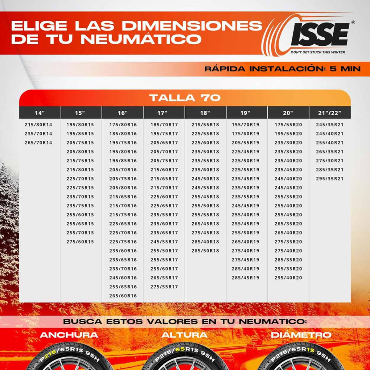 Tekstiililumiketjut Classic 70, 2 kpl.