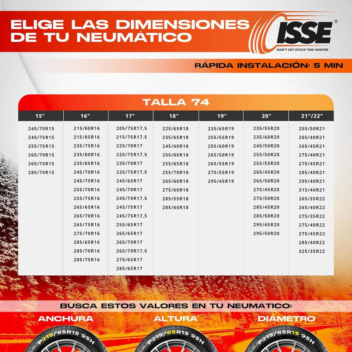 Tekstiililumiketjut Super 74, 2 kpl.