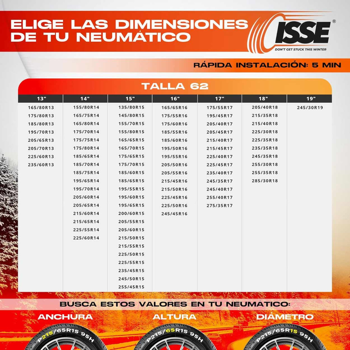 Tekstiililumiketjut Super 62, 2 kpl.