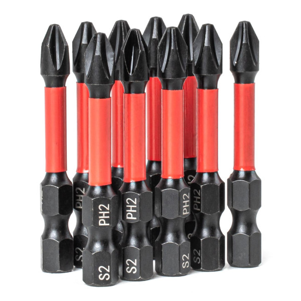 Taipuisat PH2-kärjet 1/4″, 50 mm, 10 kpl. AMIO-04784