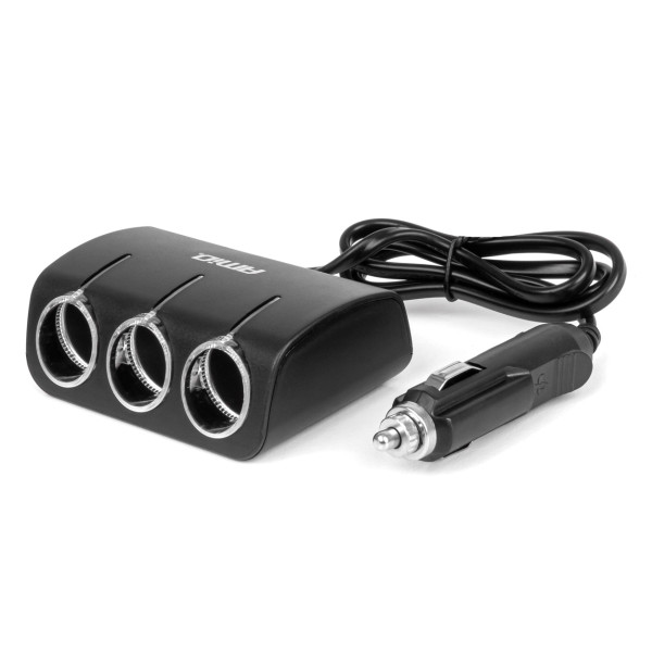 Kolmipaikkainen tupakansytytinjatkojohto 12/24V 120W 80 cm AMIO-04359